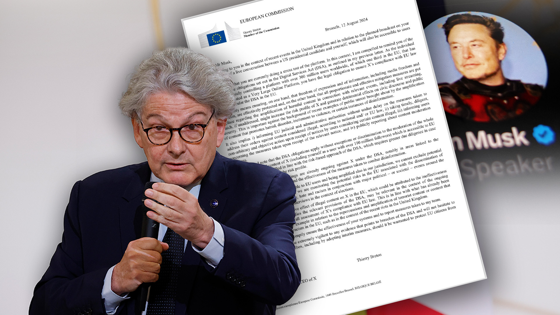 In seinem Schreiben, das er am Montagabend veröffentlichte, betont er, X müsse einerseits den freien Meinungsaustausch sicherstellen, andererseits Maßnahmen gegen die Verbreitung von Desinformation ergreifen.