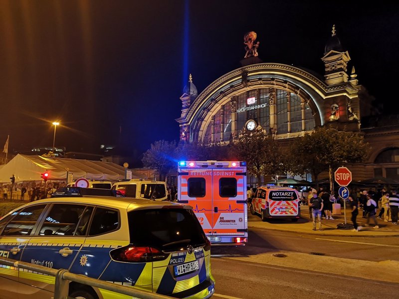Der Frankfurter Bahnhof nach der Tat.