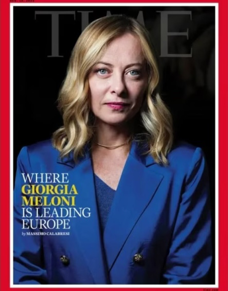 Meloni auf dem Cover des „Time Magazine“.