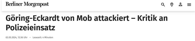 Auch die Berliner Morgenpost sprach von einem „Mob“
