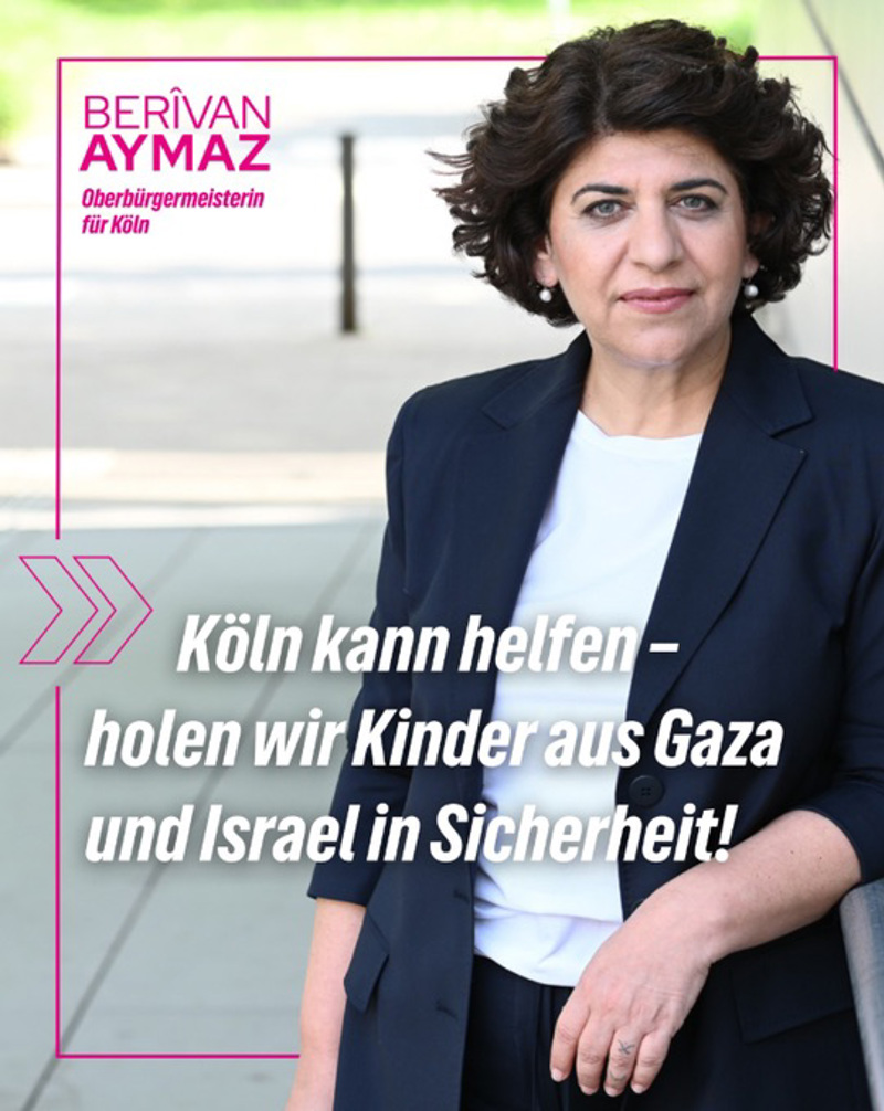 Die Grüne Berivan Aymaz will Kinder aus Gaza nach Köln holen.