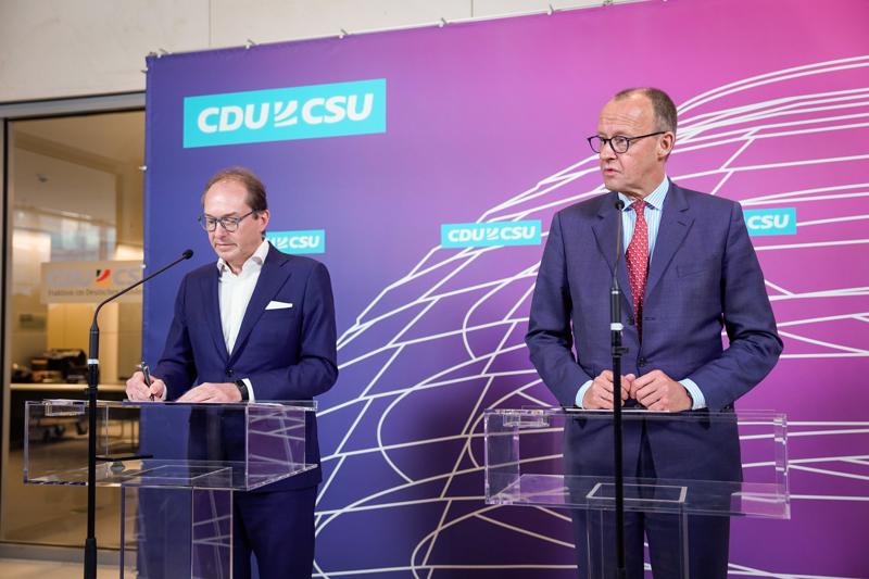 Die Spitzen der Unionsfraktion, CDU-Chef Friedrich Merz und CSU-Landesgruppen-Chef Alexander Dobrindt.
