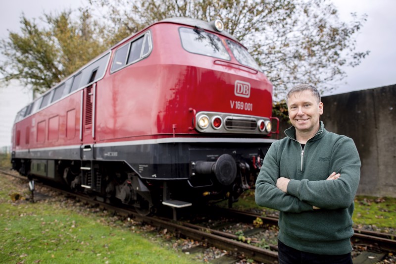 Der Oldenburger mit seiner Diesellokomotive der DB-Baureihe V 169 aus dem Jahr 1965.