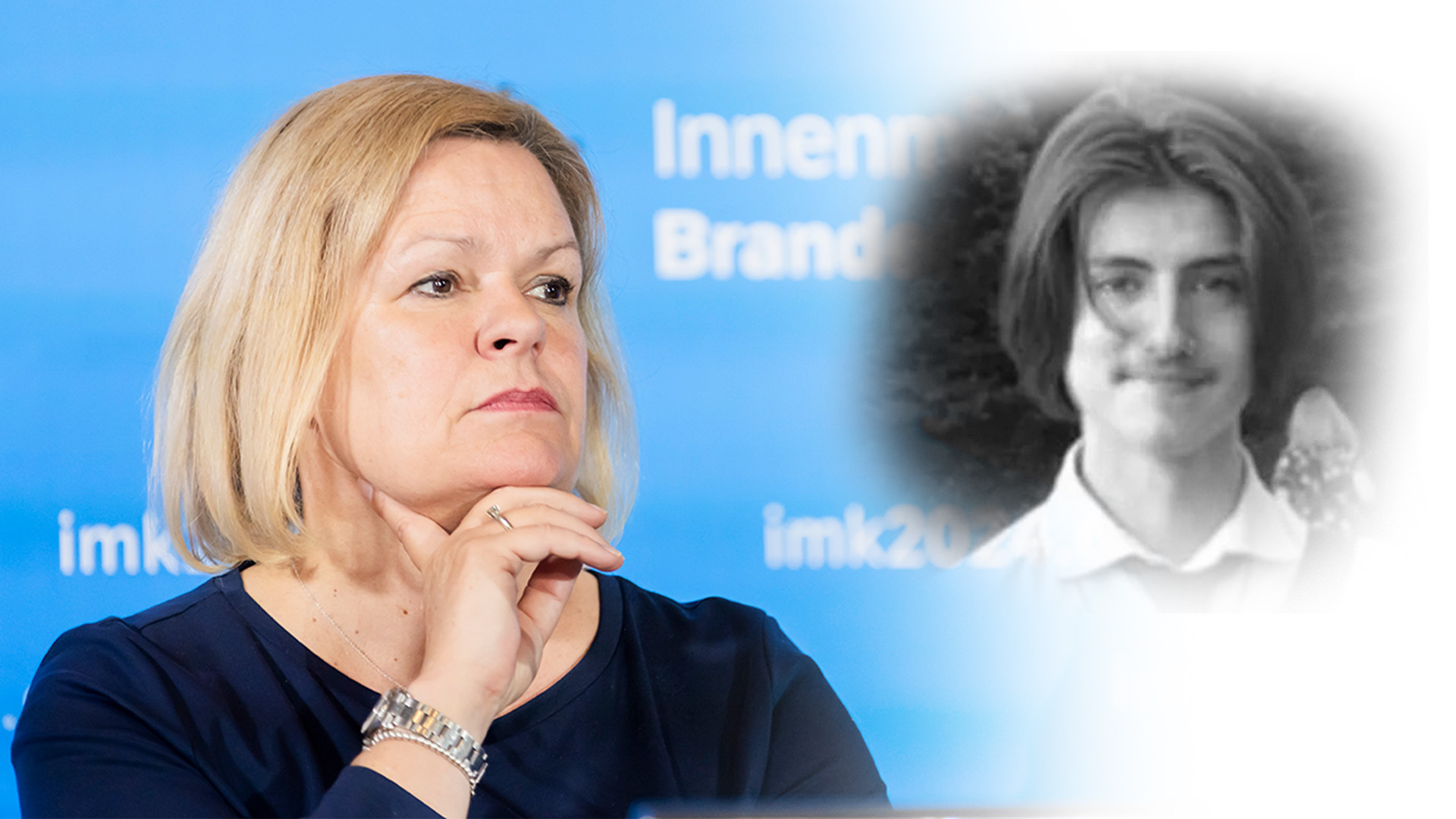 Innenministerin Nancy Faeser (SPD) will sich nicht zum Prügel-Mord an Philippos (†20) äußern.
