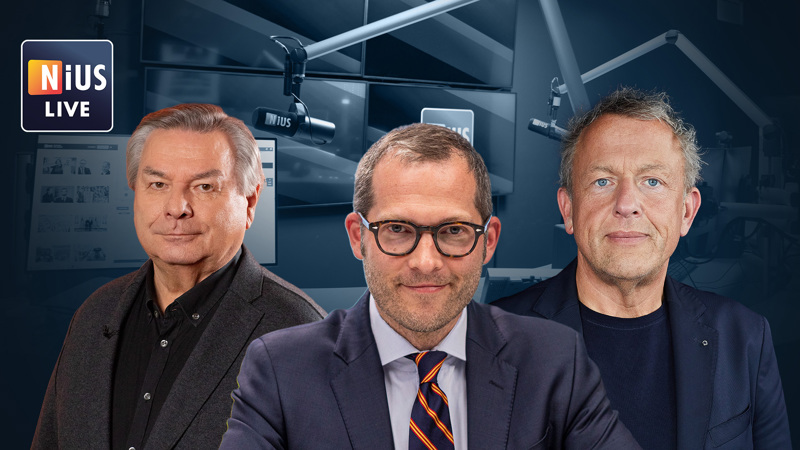 Das NIUS-LIVE-Gespann am Montagmorgen: Waldemar Hartmann, Julian Reichelt und Christian Opitz (v.l.n.r)