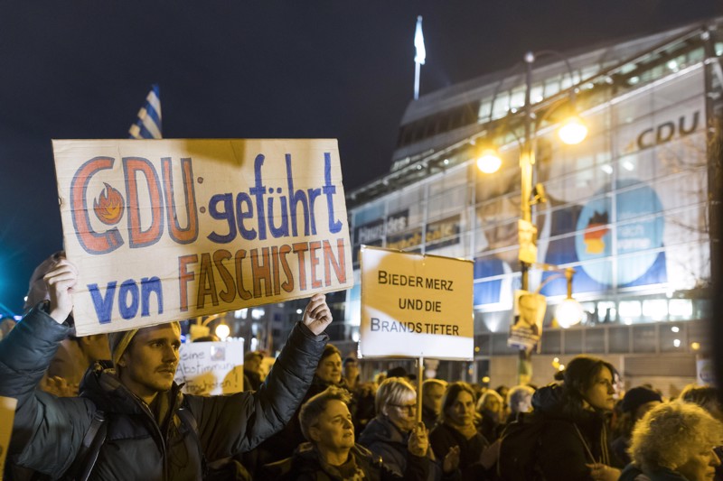 Protest im Januar 2025 gegen die CDU.