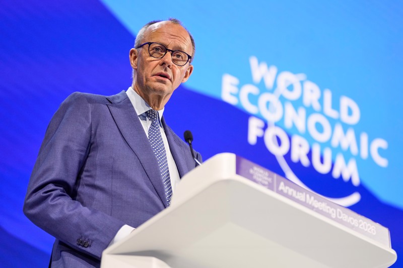 Merz sprach am Donnerstagvormittag in Davos.