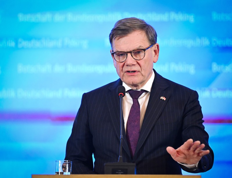 Außenminister Johann Wadephul vor wenigen Tagen in Peking, China.