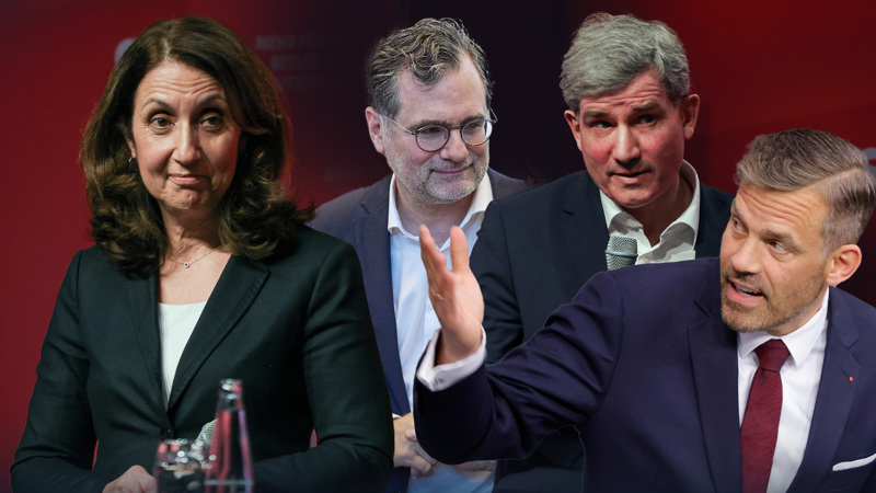 Die Hamburger SPD-Kandidaten Aydan Özoğuz, Wolfgang Schmidt, Metin Hakverdi und Falko Droßmann