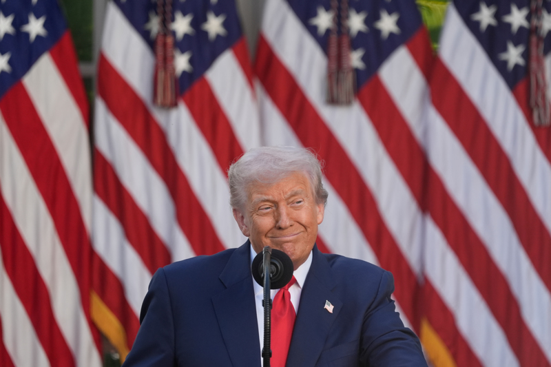 Trump hielt die Laudatio auf den verstorbenen Charlie Kirk.