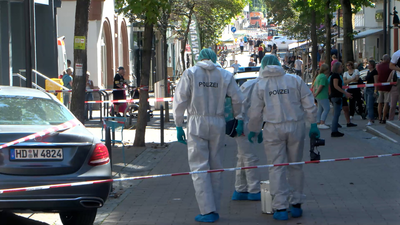 Der Tatort in Wiesloch wird gesichert.