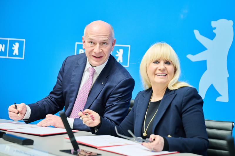 Kai Wegner (CDU), Regierender Bürgermeister Berlin, und Iris Spranger (SPD), Senatorin für Inneres.