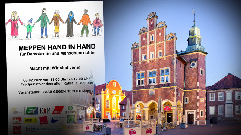 Am morgigen Samstag wird am Meppener Rathaus „gegen Rechts“ demonstriert – unterstützt von der CDU, obwohl die Partei dort nicht erwünscht ist.