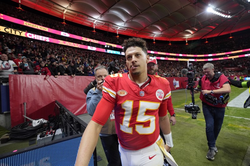 NFL-Star Patrick Mahomes der Kansas City Chiefs beim Spiel in Frankfurt.