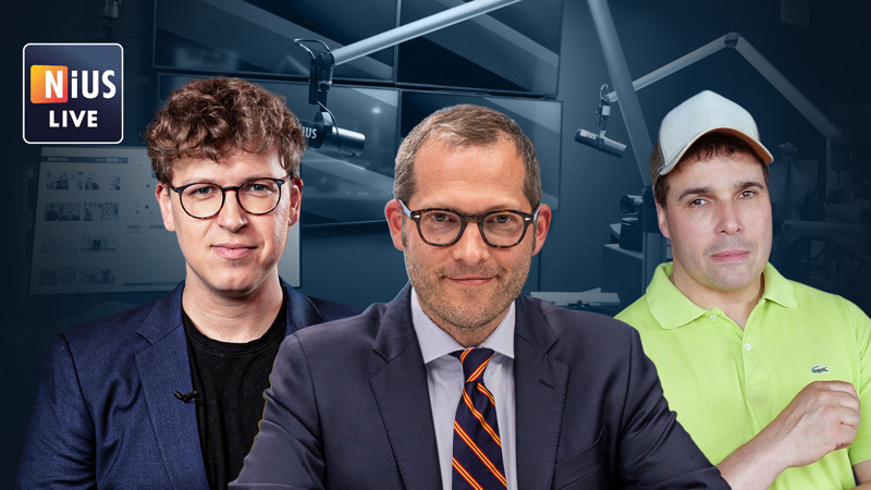 Bei NIUS LIVE diskutierten (v.l.n.r.): Julius Böhm, Julian Reichelt und Alexander Purrucker